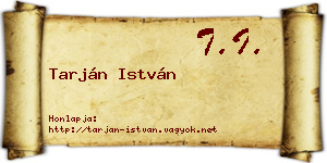 Tarján István névjegykártya