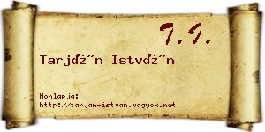 Tarján István névjegykártya